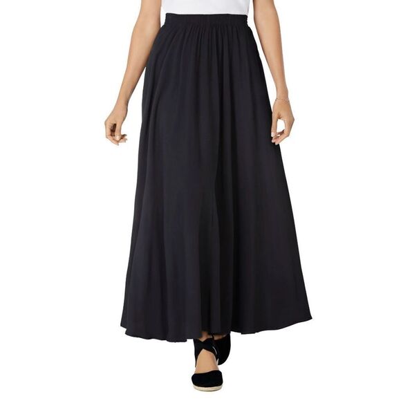 WOMENS MAXI BLACK SKIRT WITH SHEER OVERLAY BY WOMAN WITHIN, 1X - Picture 1 of 7